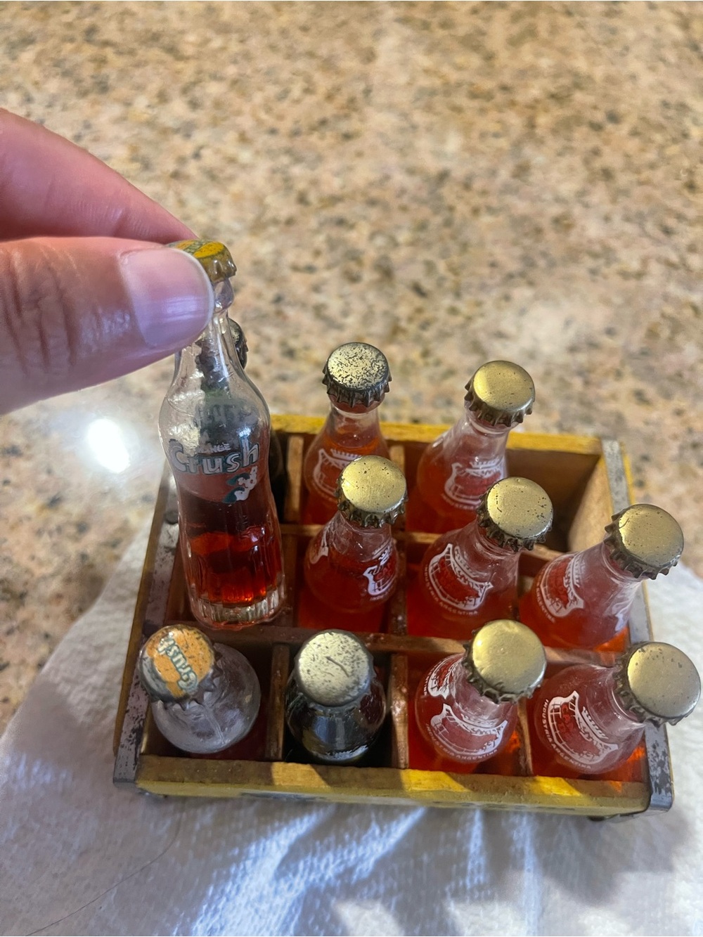 Miniature Soda Bottle Crate - Ginger Ale and Orange Crush vintage